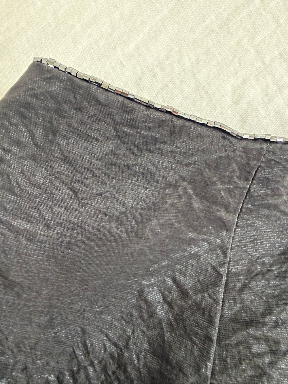 Vintage Ralph by Ralph Lauren Black Maxi Skirt Long Line Beaded Waist - Picture 9 of 16
